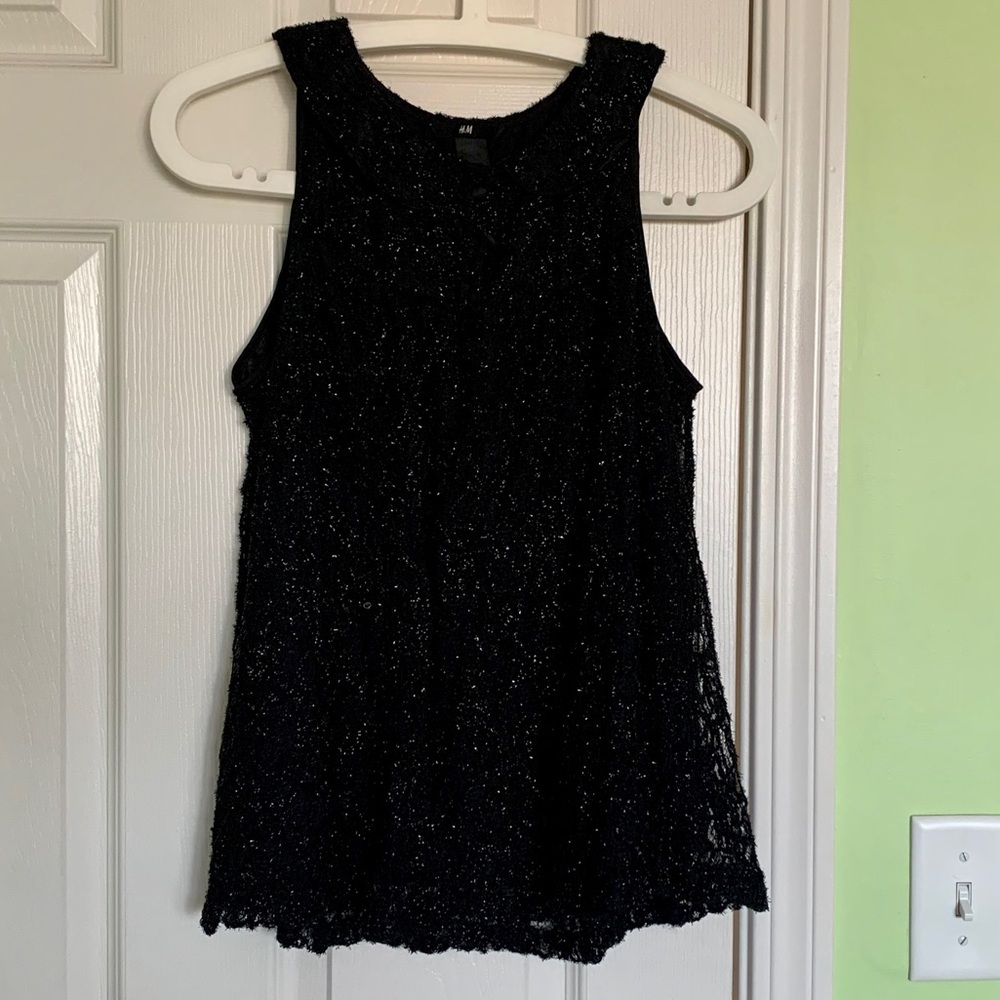 H&M black sparkly top